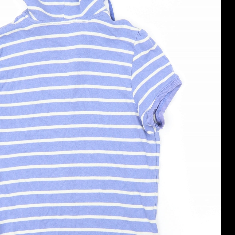 Cherokee Womens Blue Striped  Full Zip Hoodie Size 16