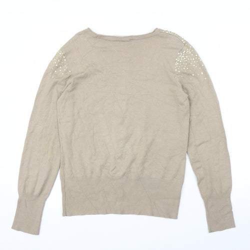 Yessica Womens Beige   Cardigan Jumper Size M