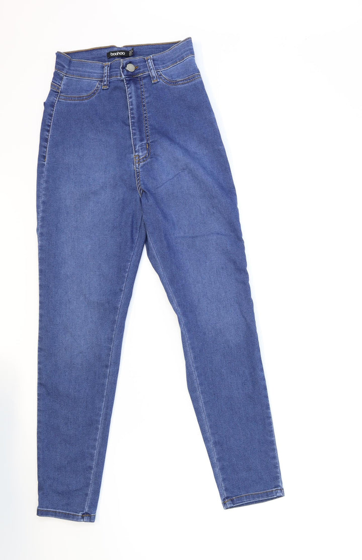 Boohoo Womens Blue Denim Skinny Jeans Size 10 L25 in