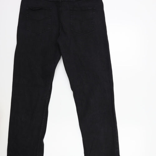 Cotton Traders Womens Black  Denim Tapered Jeans Size 18 L28 in