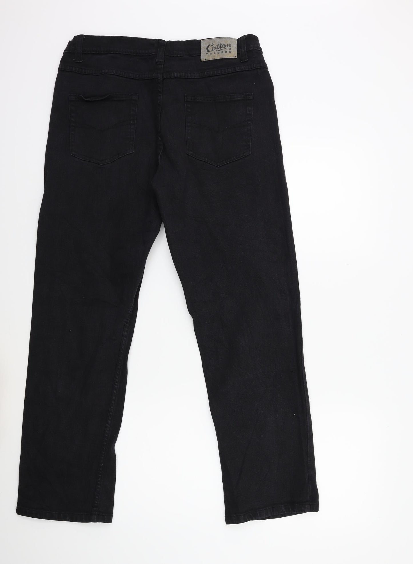 Cotton Traders Womens Black  Denim Tapered Jeans Size 18 L28 in