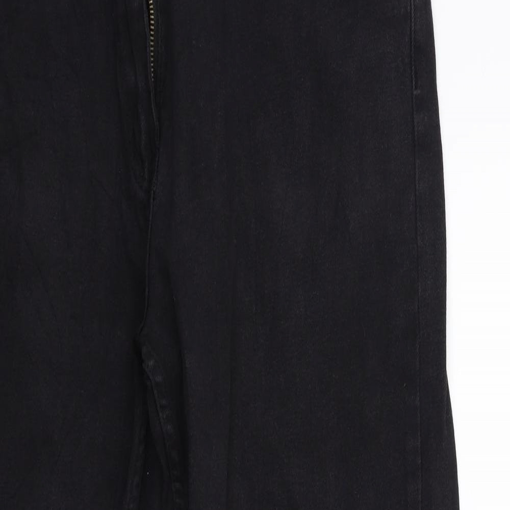 Cotton Traders Womens Black  Denim Tapered Jeans Size 18 L28 in