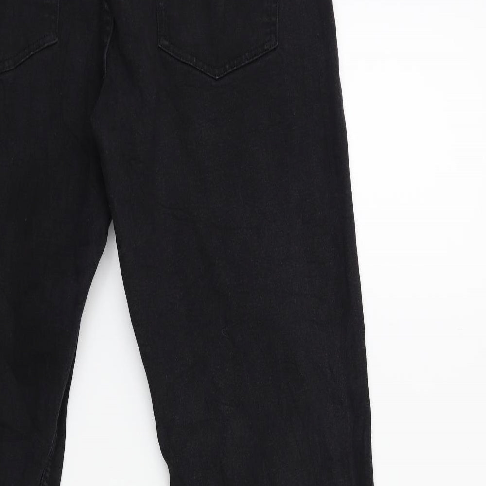 Cotton Traders Womens Black  Denim Tapered Jeans Size 18 L28 in