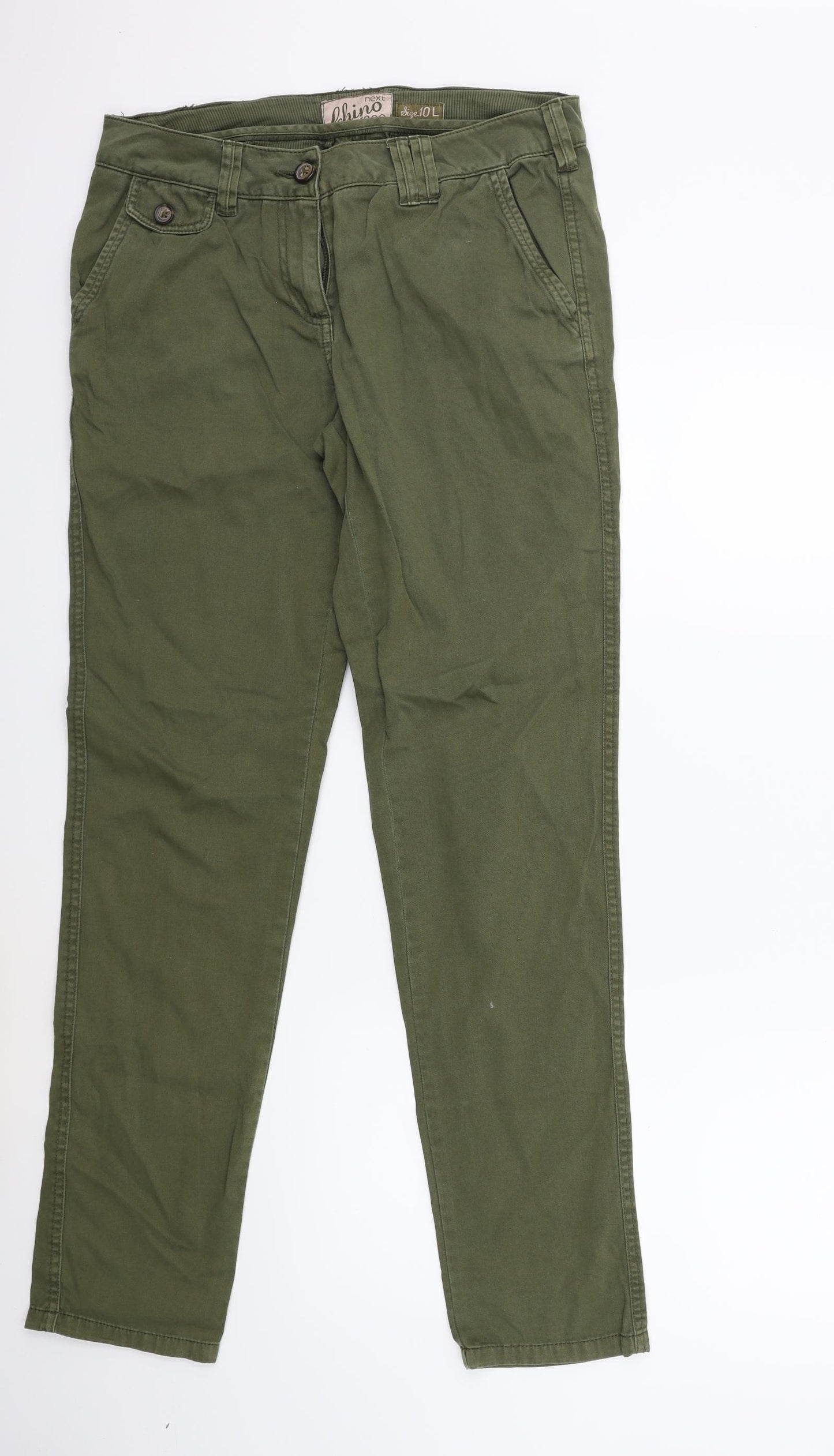 NEXT Womens Green   Chino Trousers Size 10 L30 in