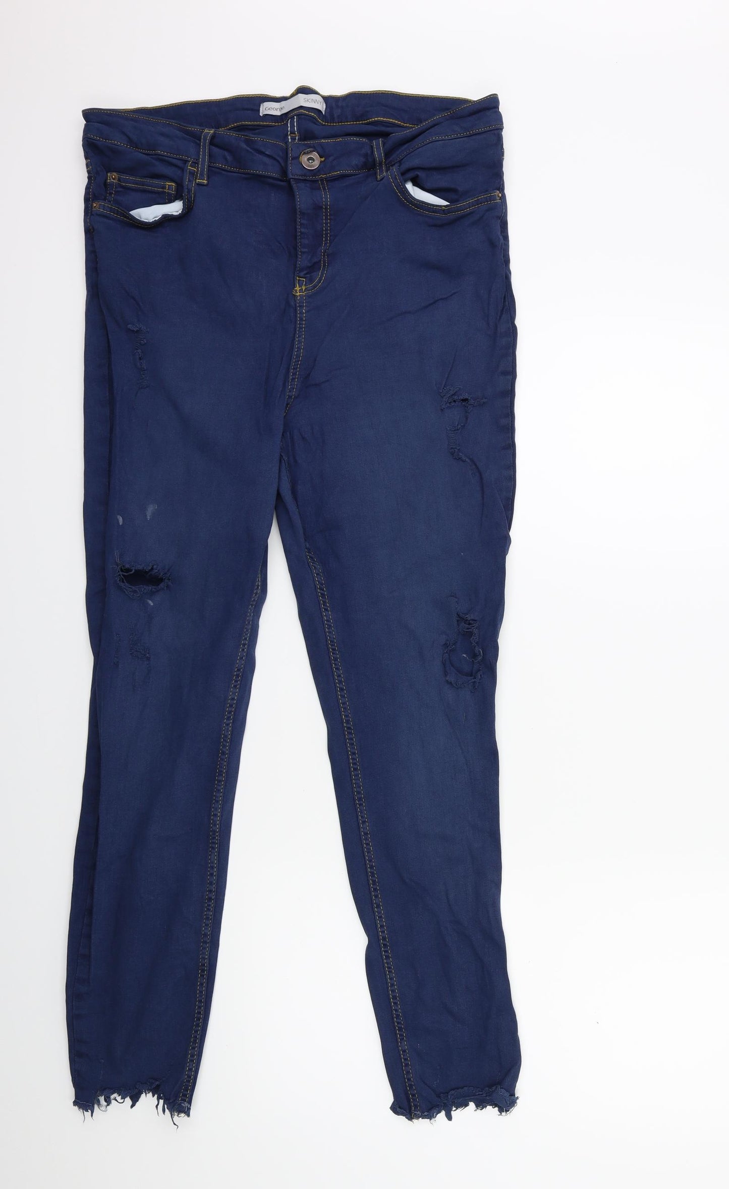 George Womens Blue  Denim Skinny Jeans Size 16 L28 in