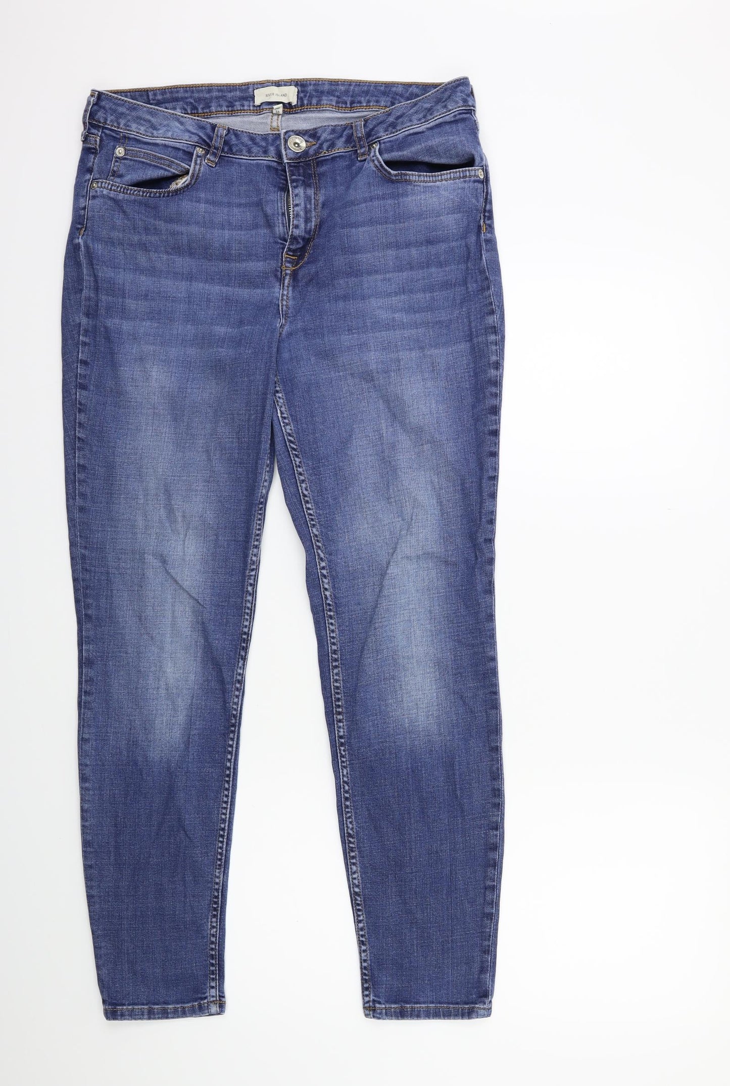 River Island Womens Blue  Denim Skinny Jeans Size 12 L29 in