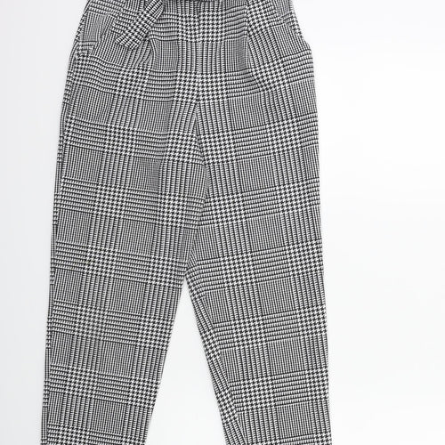Preworn Womens Black Check  Trousers  Size 26 in L30 in
