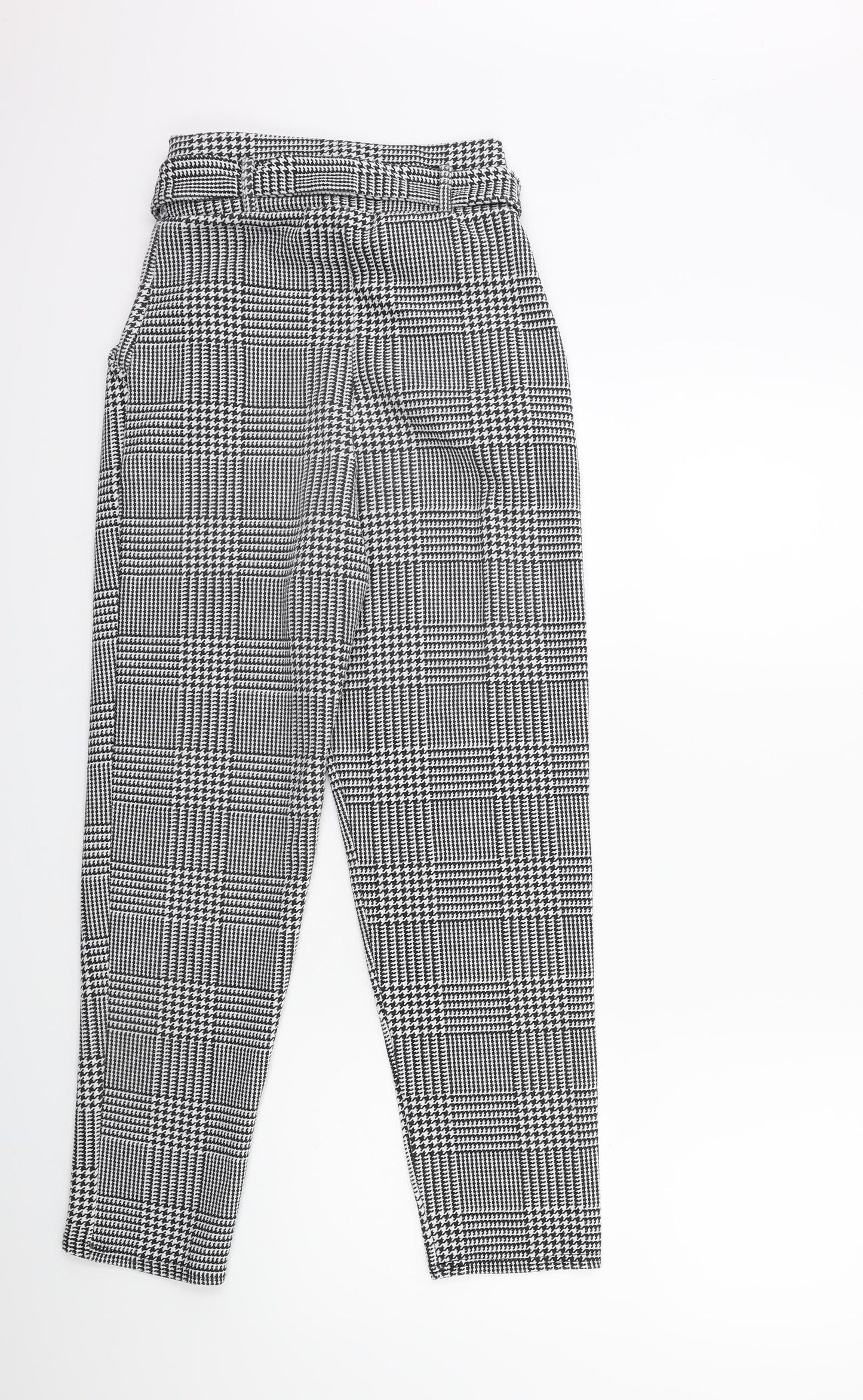 Preworn Womens Black Check  Trousers  Size 26 in L30 in