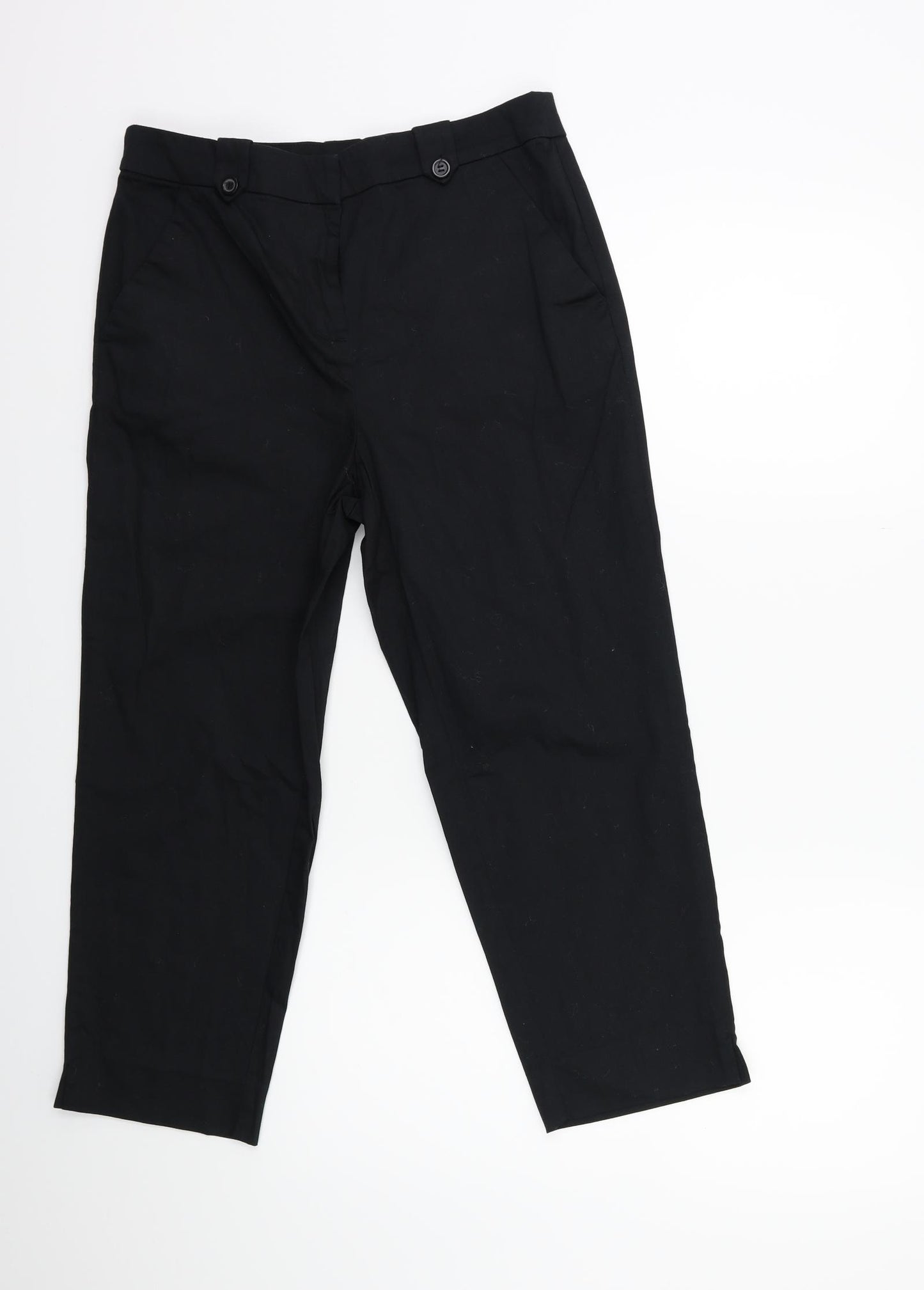 TU Womens Black   Cropped Trousers Size 10 L22.5 in