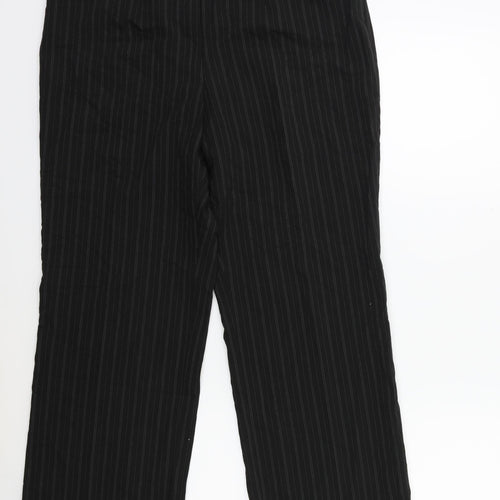 Preworn Womens Black Striped  Trousers  Size 32 in L29 in