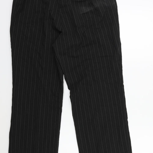Preworn Womens Black Striped  Trousers  Size 32 in L29 in