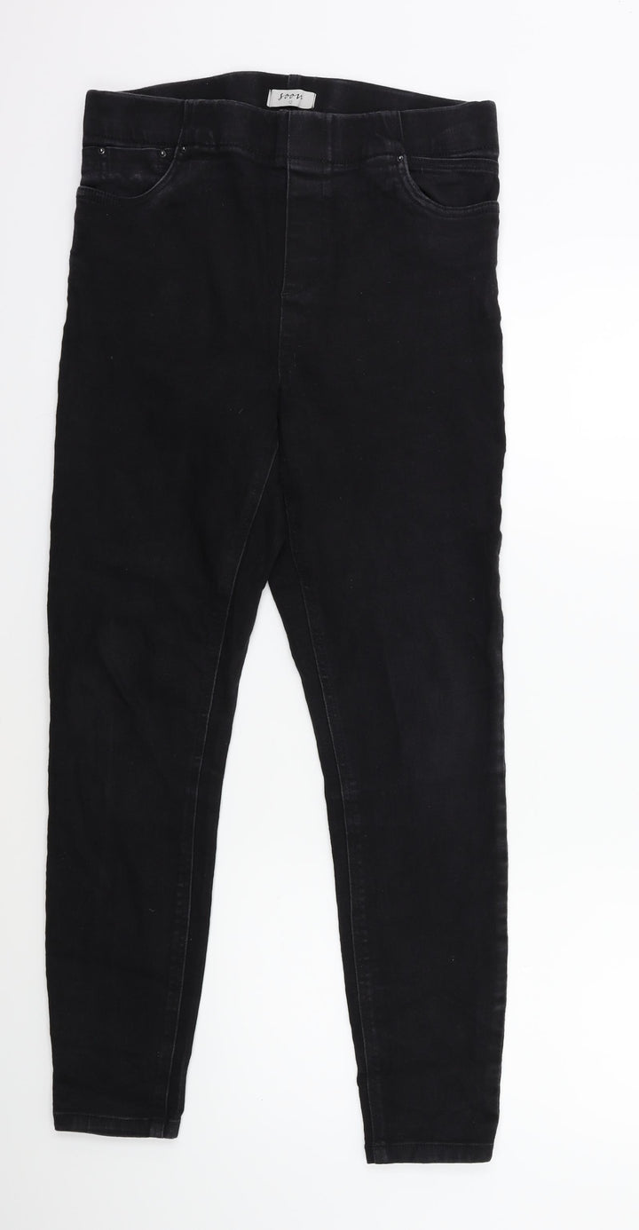 Soon Womens Black  Denim Jegging Jeans Size 12 L28 in