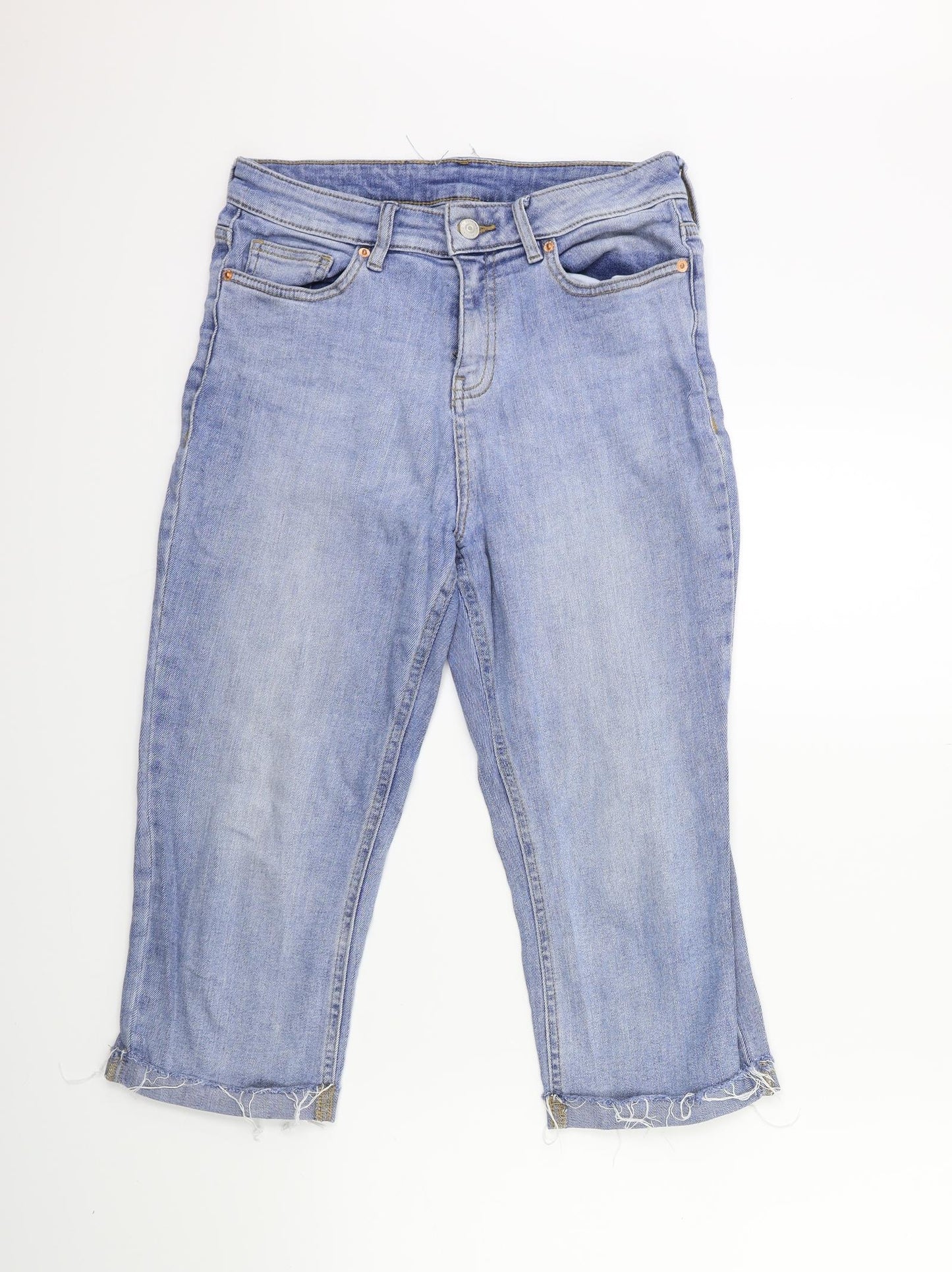 Preworn Womens Blue  Denim Cropped Jeans Size 28 in L20 in