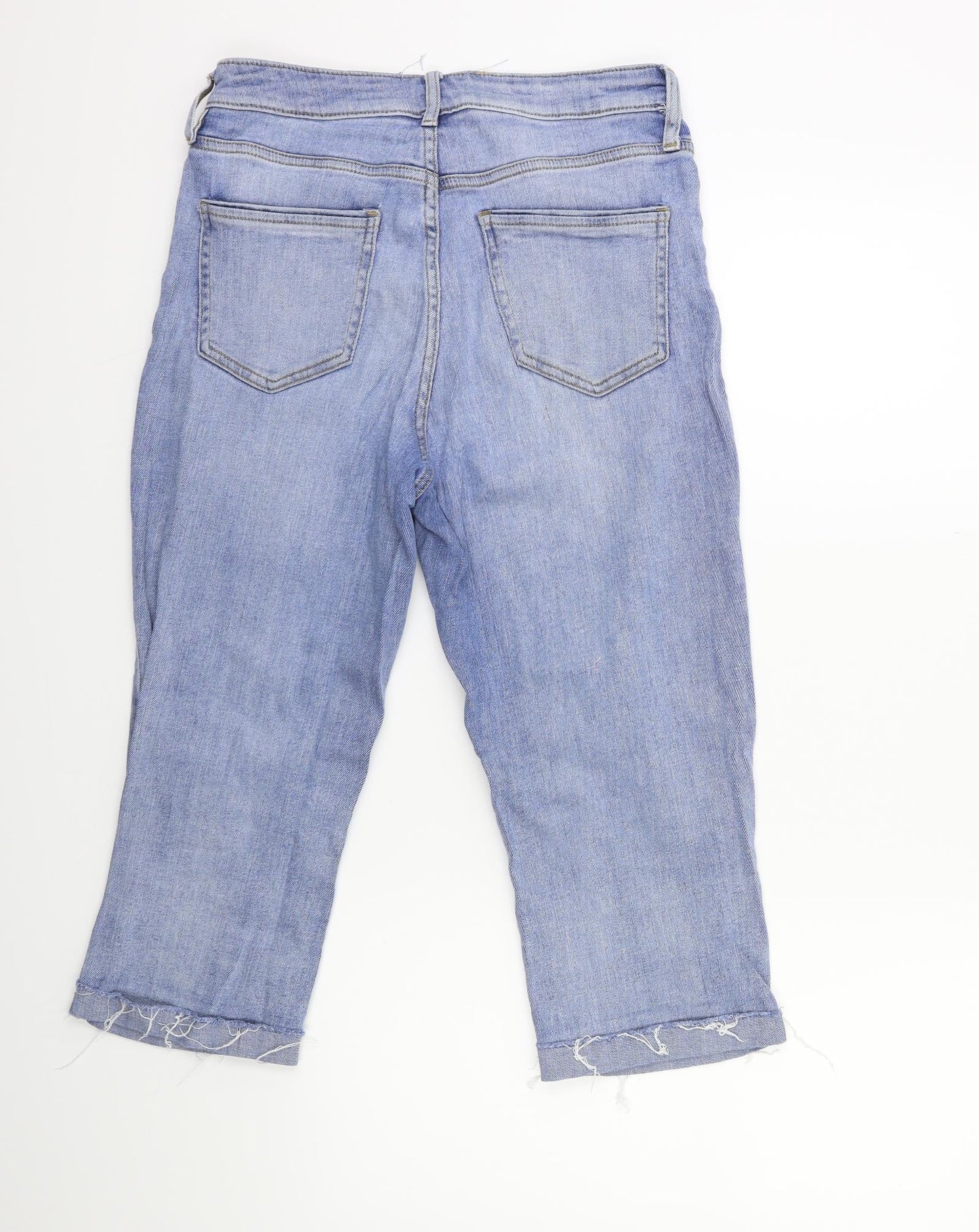Preworn Womens Blue  Denim Cropped Jeans Size 28 in L20 in