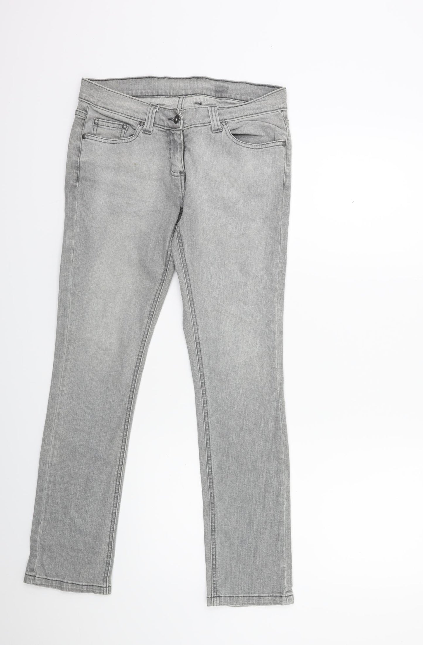 Preworn Womens Grey  Denim Skinny Jeans Size 28 in L28 in