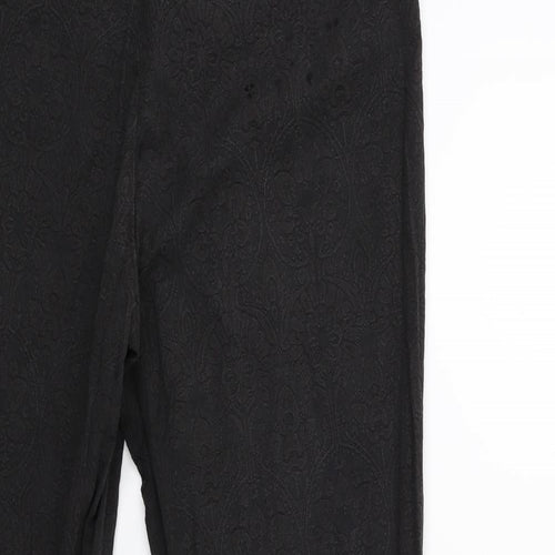 New Look Womens Black Floral  Trousers  Size 12 L27 in