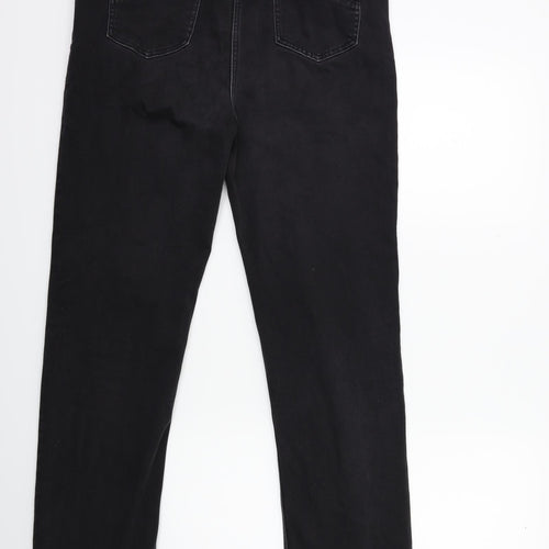 Marks and Spencer Womens Black  Denim Straight Jeans Size 16 L30 in