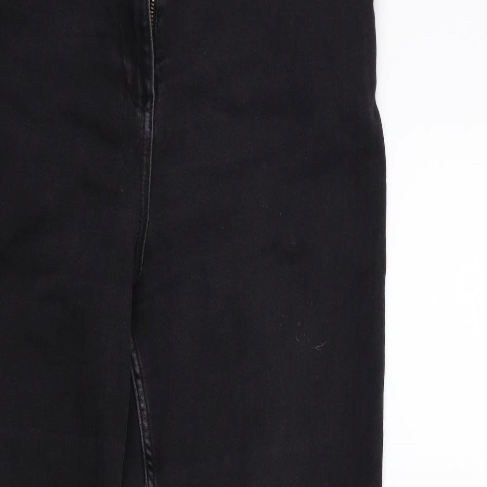 Marks and Spencer Womens Black  Denim Straight Jeans Size 16 L30 in