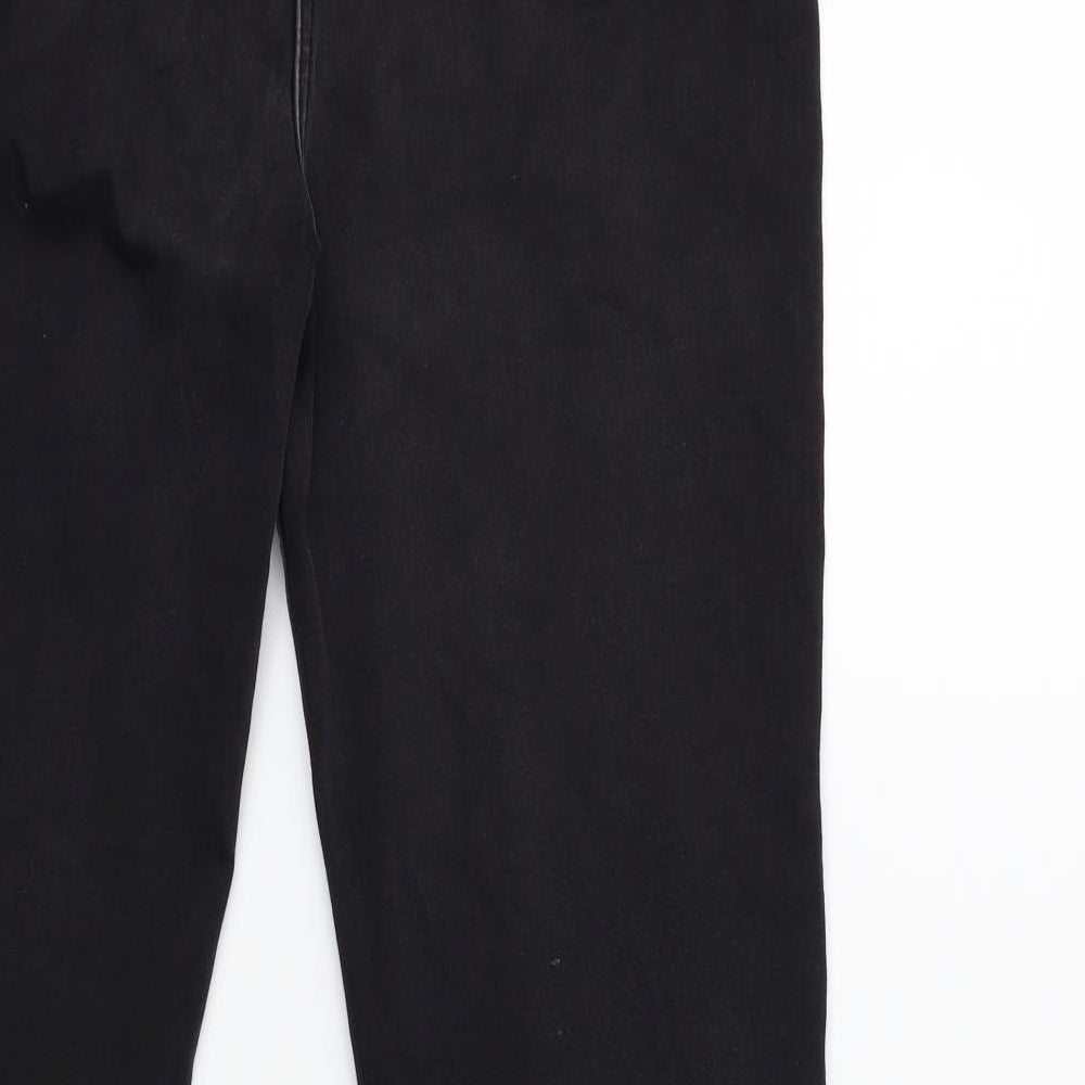 Marks and Spencer Womens Black  Denim Straight Jeans Size 16 L30 in