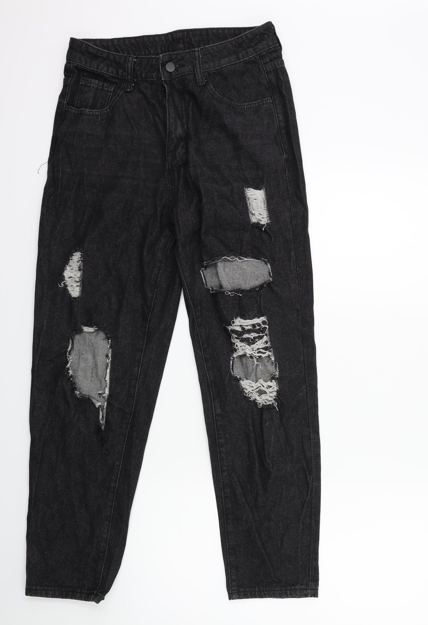 SheIn Womens Black  Denim Mom Jeans Size M L27 in