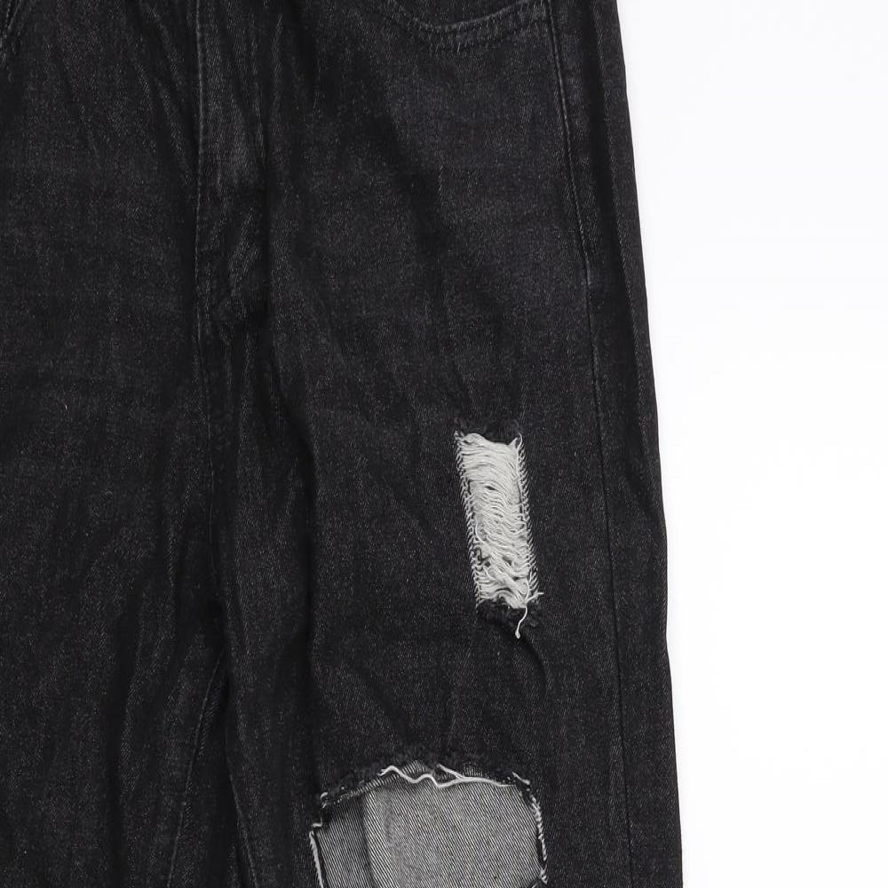 SheIn Womens Black  Denim Mom Jeans Size M L27 in