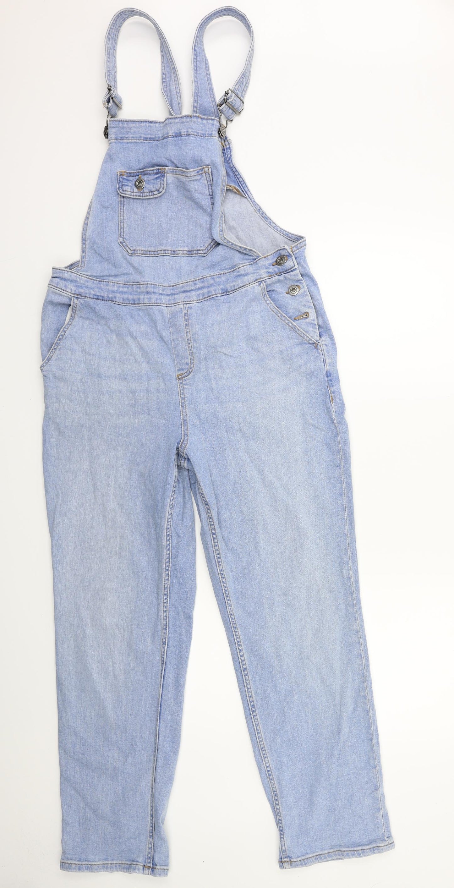 TU Womens Blue  Denim Dungaree One-Piece Size 14