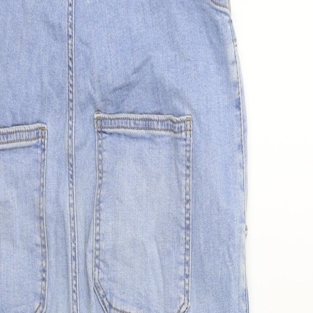 TU Womens Blue  Denim Dungaree One-Piece Size 14