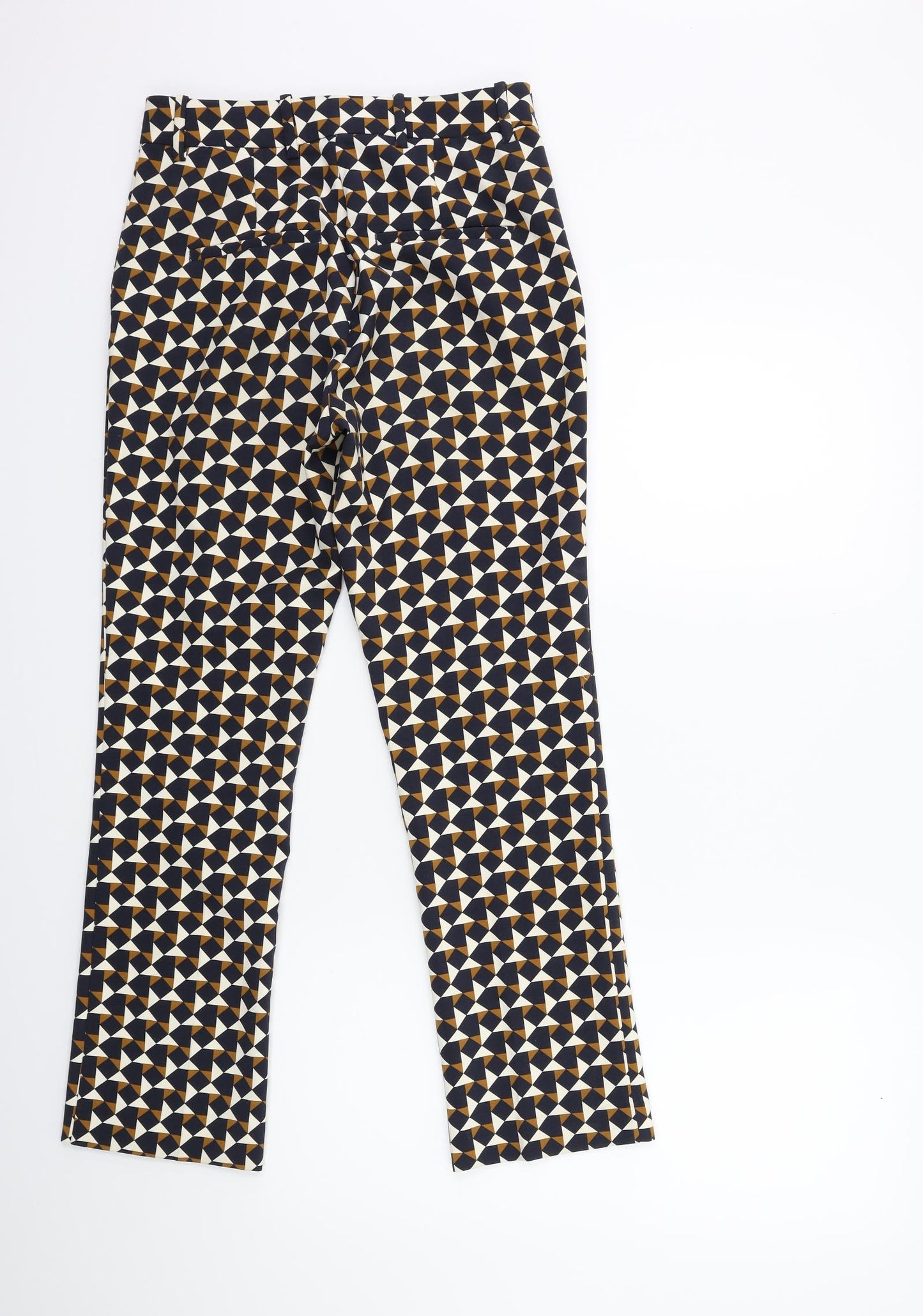 H&M Womens Blue Geometric  Trousers  Size 6 L27 in
