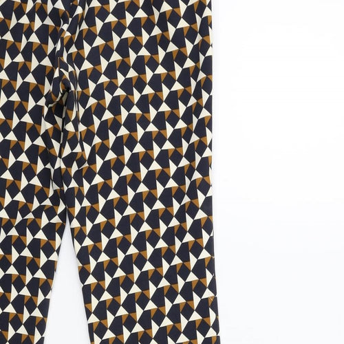 H&M Womens Blue Geometric  Trousers  Size 6 L27 in