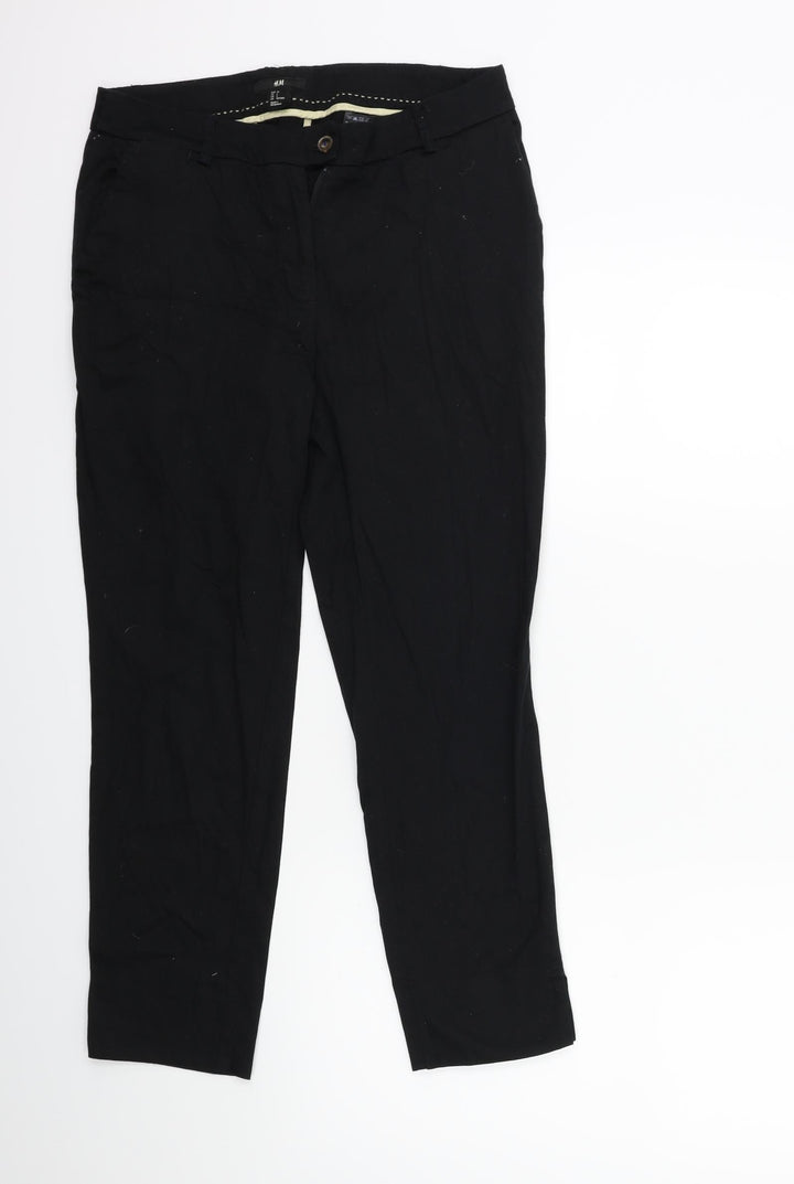 H&M Womens Black   Trousers  Size 8 L26 in