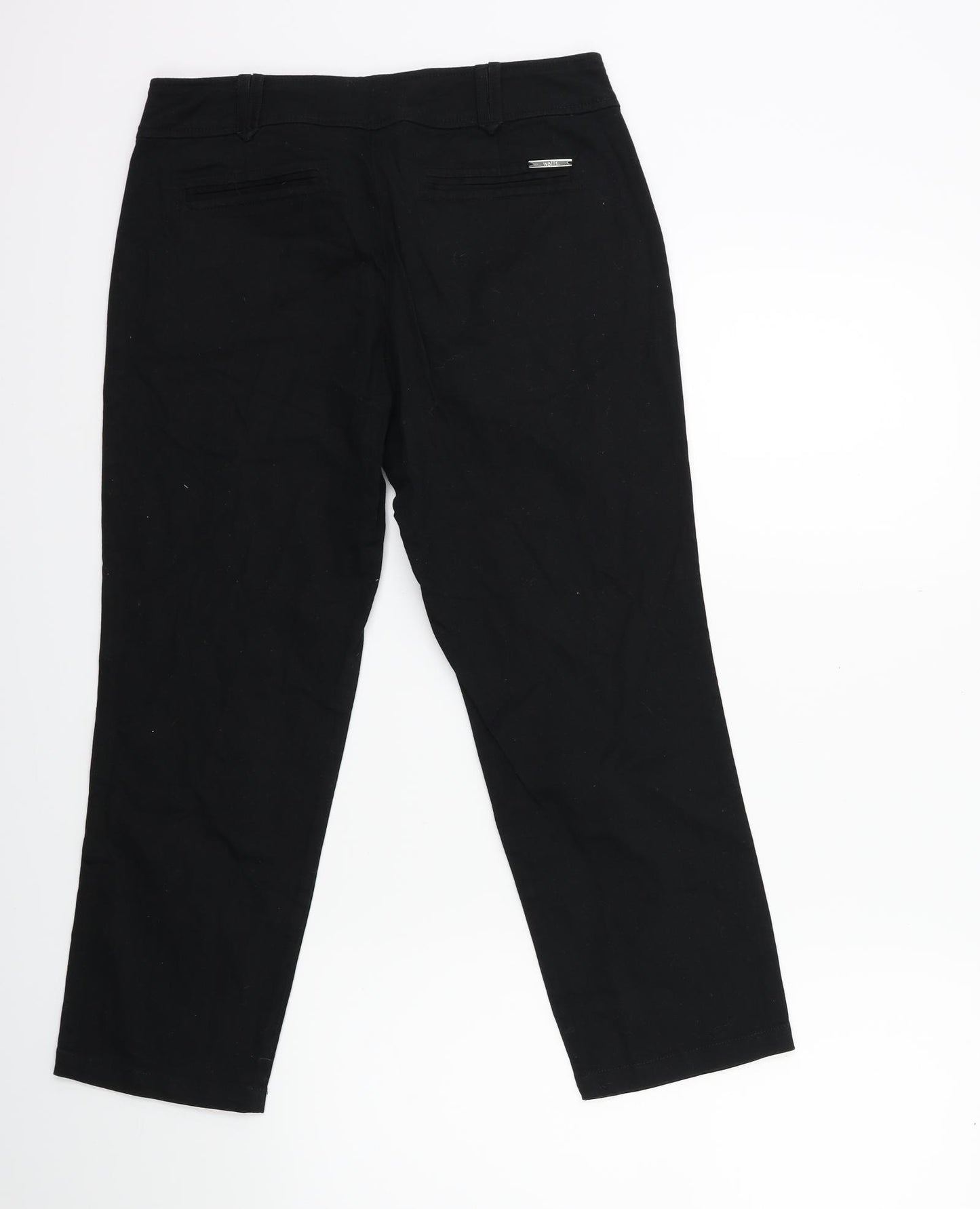 Wallis Womens Black  Denim Cropped Jeans Size 12 L23 in