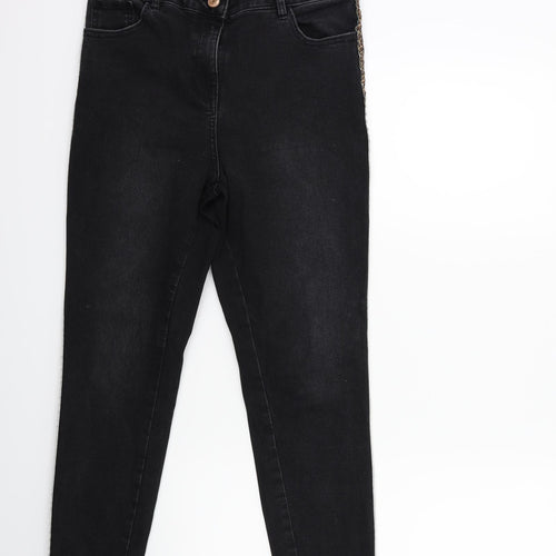 Papaya Womens Black  Denim Skinny Jeans Size 12 L26 in