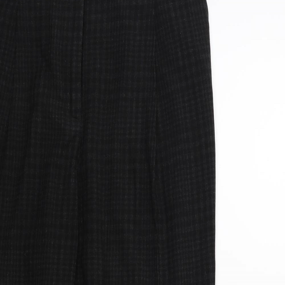 H&M Womens Black Check  Trousers  Size 10 L26 in