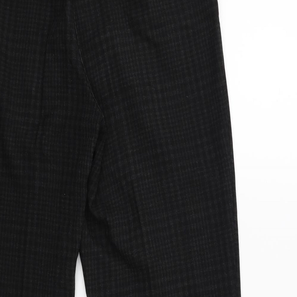H&M Womens Black Check  Trousers  Size 10 L26 in
