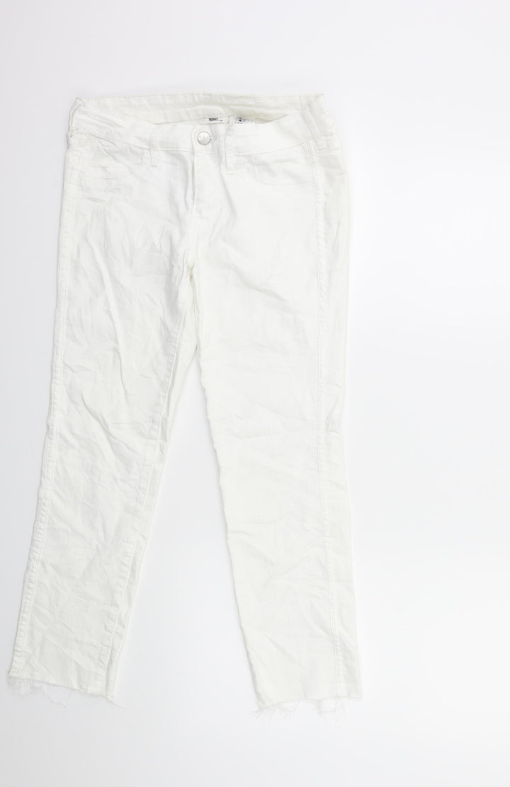 H&M Womens White Denim Cropped Jeans Size 29 in L25 in