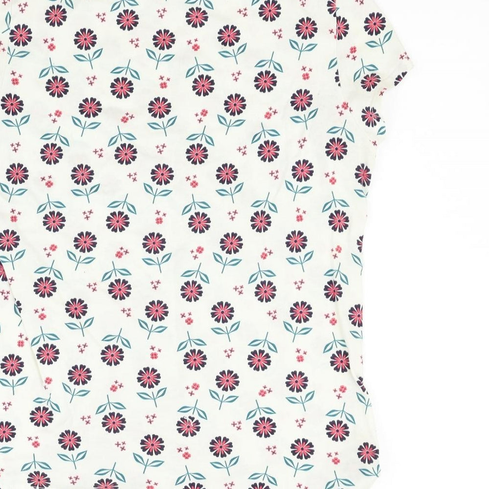 Dorothy Perkins Womens White Geometric  Basic T-Shirt Size 14