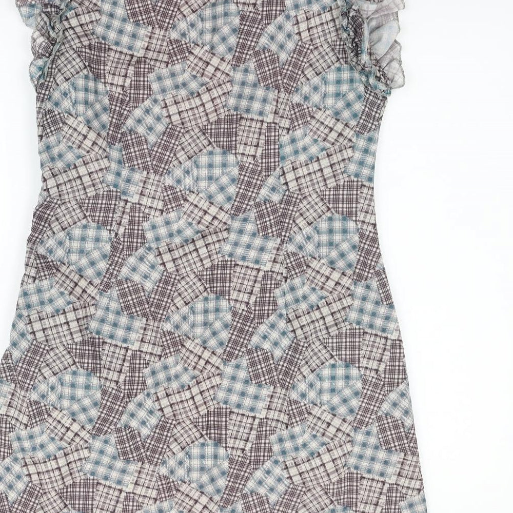 a star Womens Grey Check  Fit & Flare  Size M