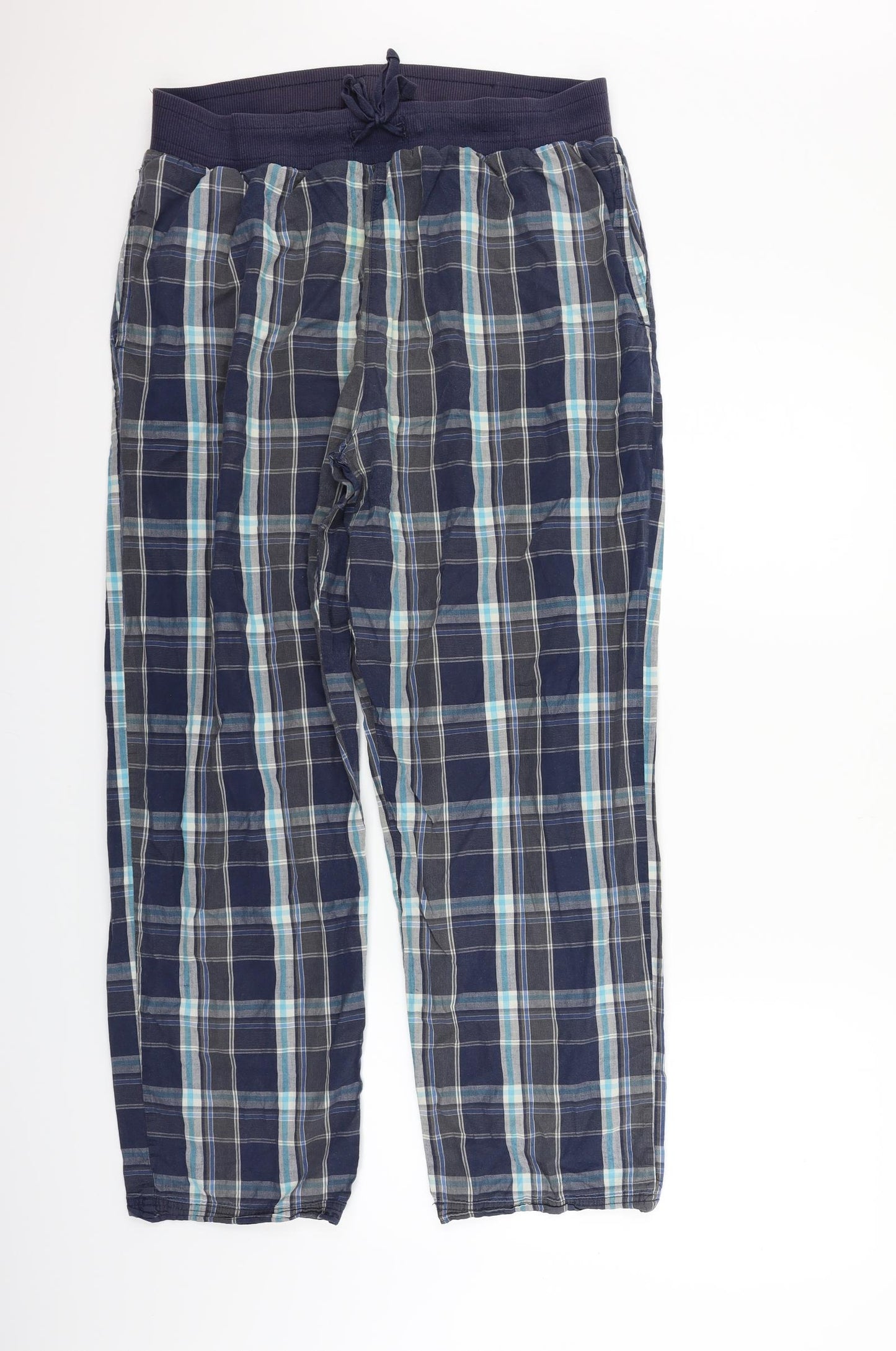 George Mens Blue Check   Lounge Pants Size M