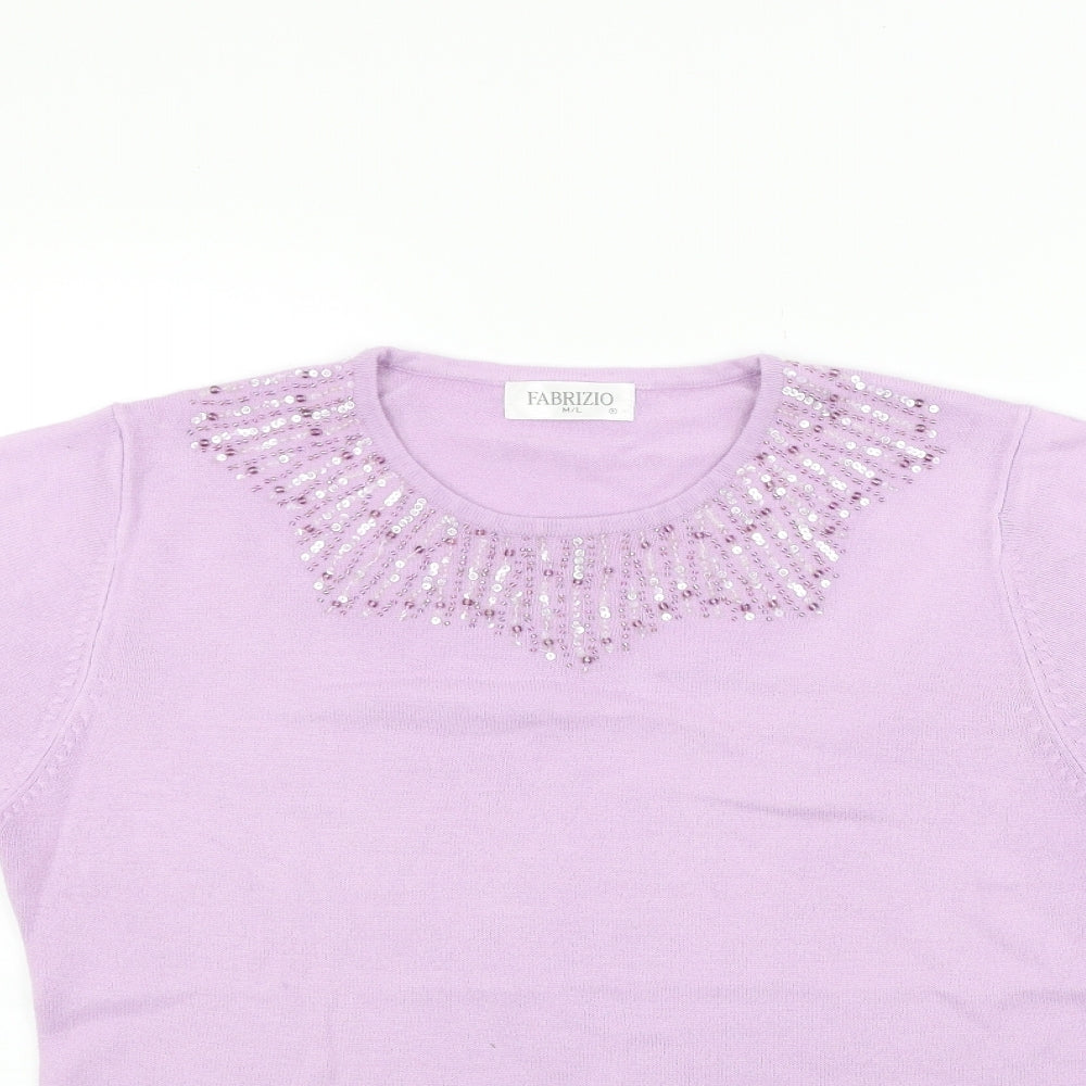 FABRIZIO Womens Purple   Pullover Jumper Size M
