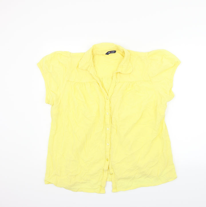 East Coast Womens Yellow   Basic Button-Up Size L