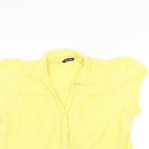 East Coast Womens Yellow   Basic Button-Up Size L