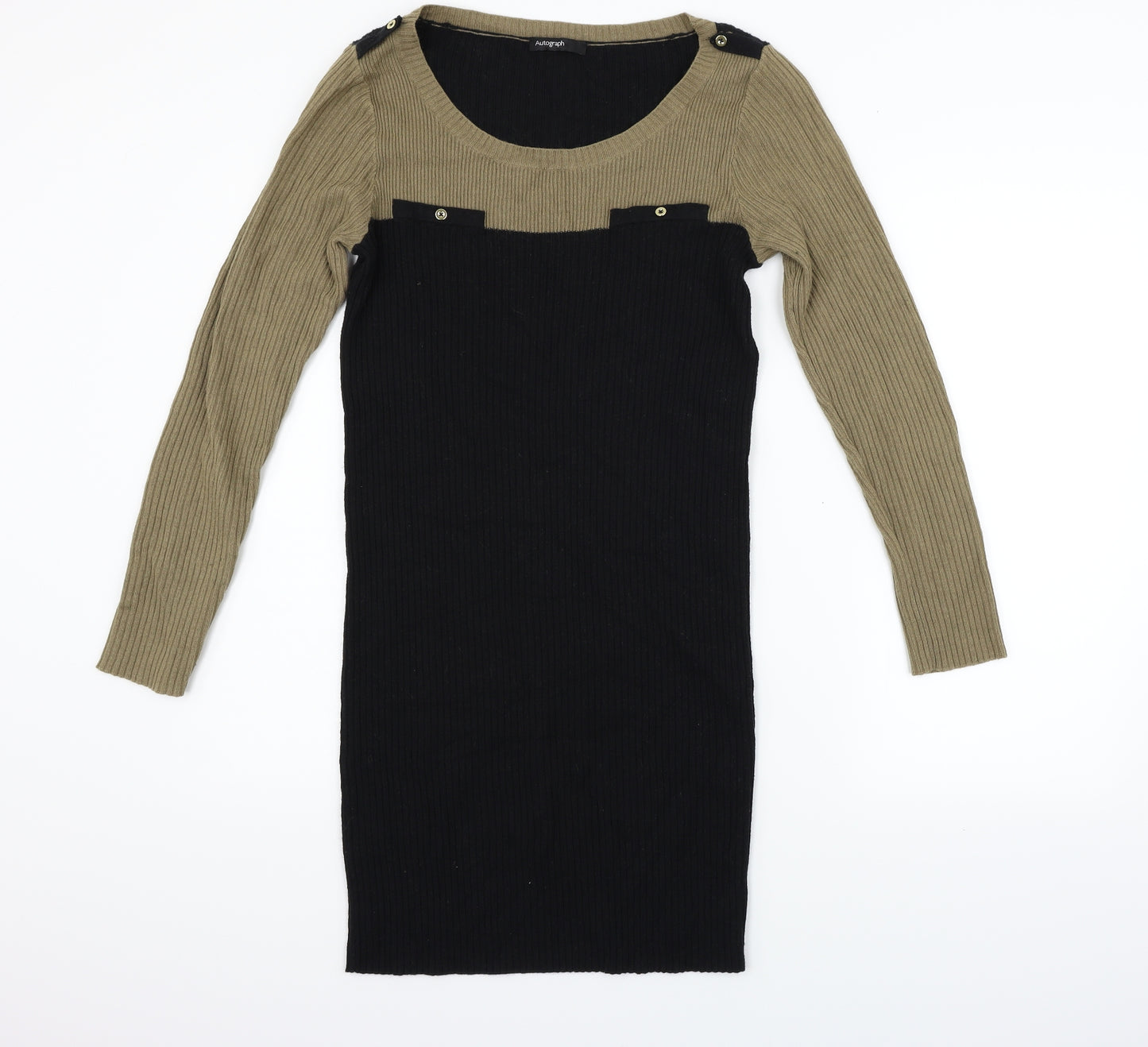 Autograph Womens Black Houndstooth  Fit & Flare  Size 10