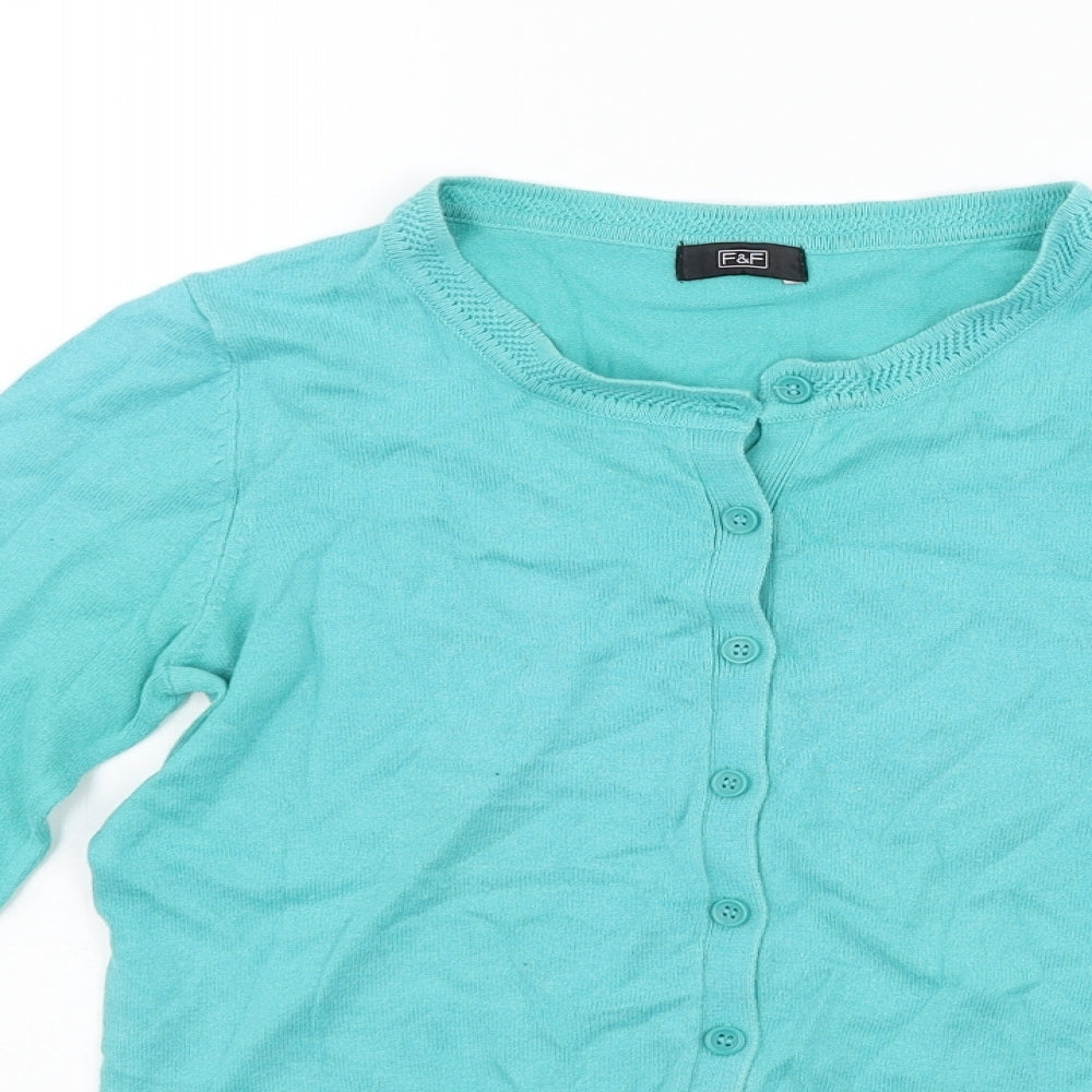 F&F Womens Green   Cardigan Jumper Size 6