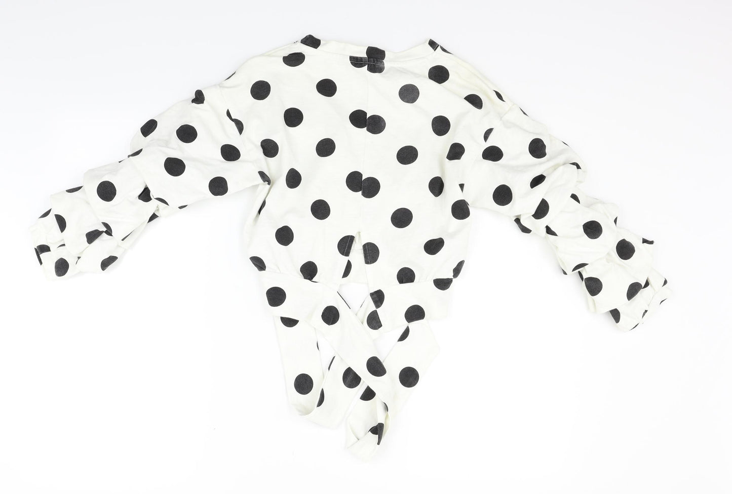 H&M Womens White Polka Dot  Pullover Jumper Size 4