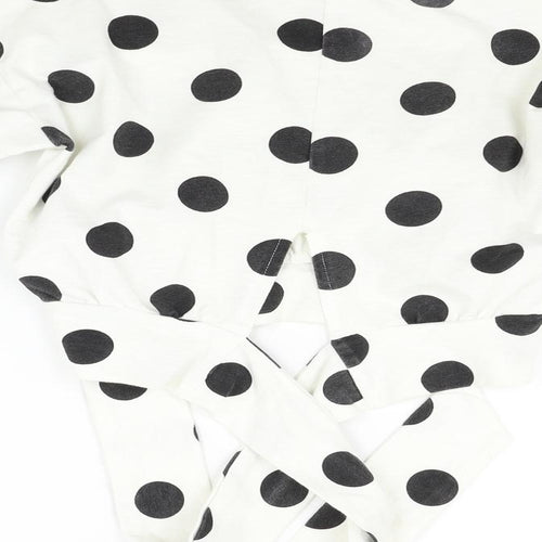 H&M Womens White Polka Dot  Pullover Jumper Size 4