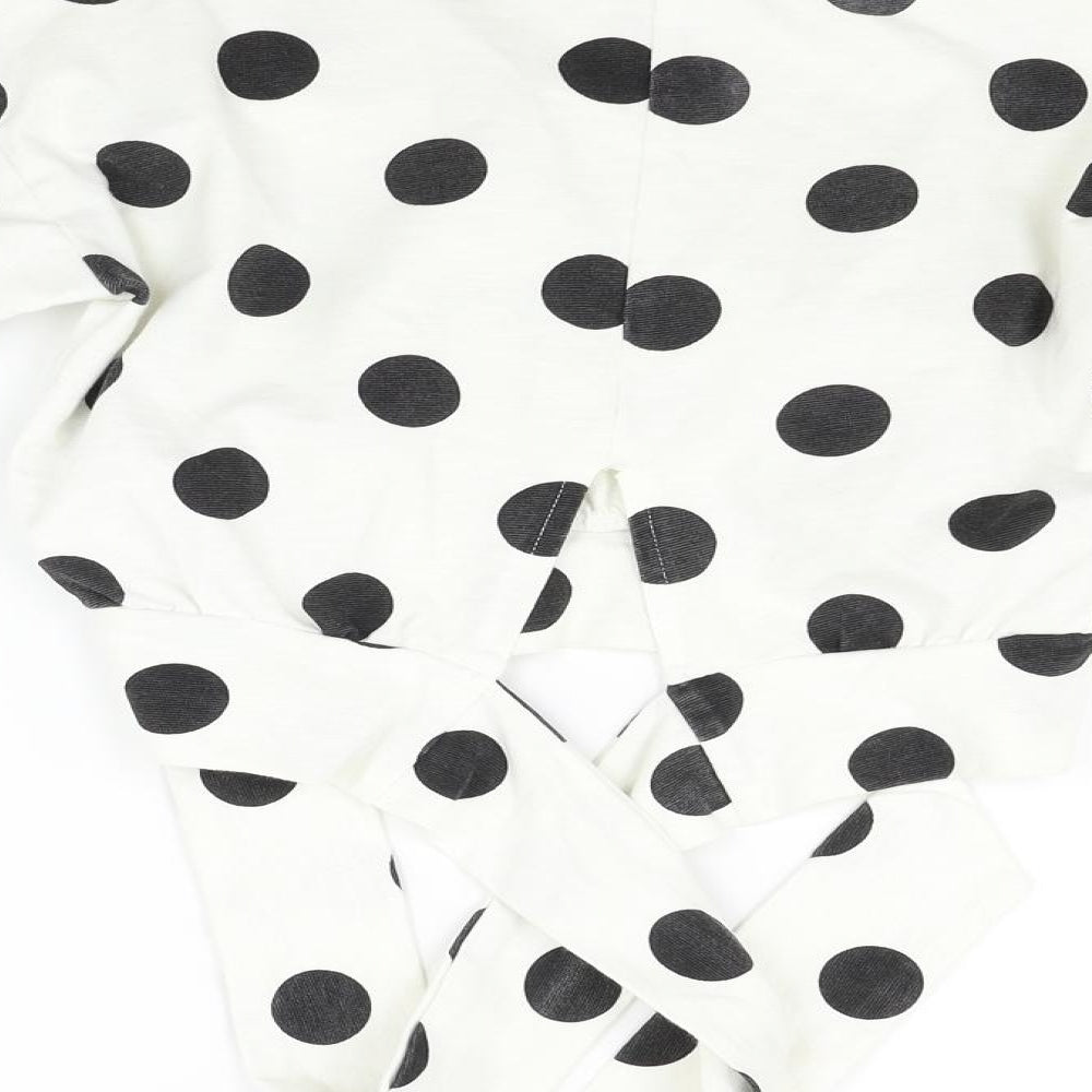 H&M Womens White Polka Dot  Pullover Jumper Size 4