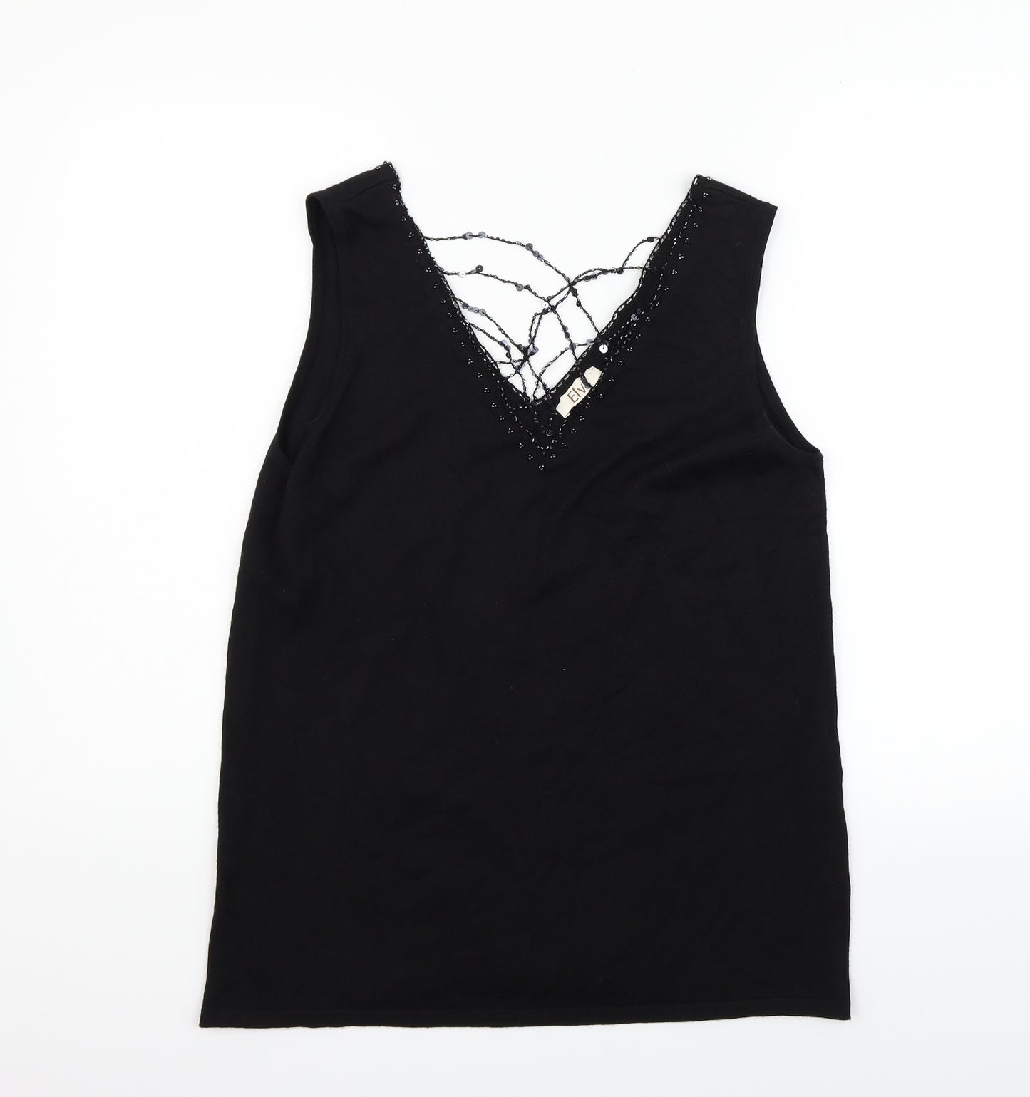 ELVI Womens Black   Vest Jumper Size M
