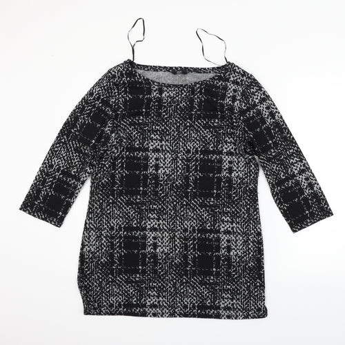 F&F Womens Black Geometric  Pullover Jumper Size 16