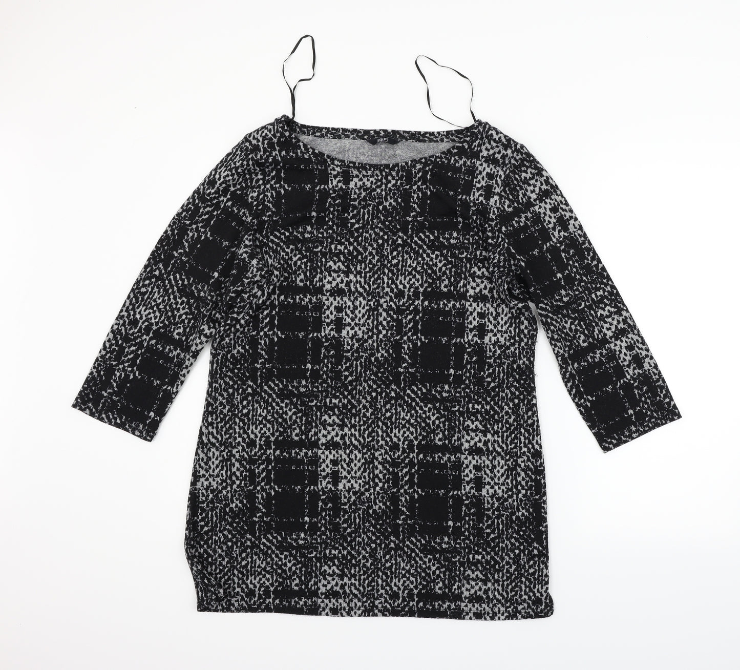 F&F Womens Black Geometric  Pullover Jumper Size 16