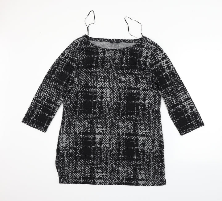 F&F Womens Black Geometric  Pullover Jumper Size 16